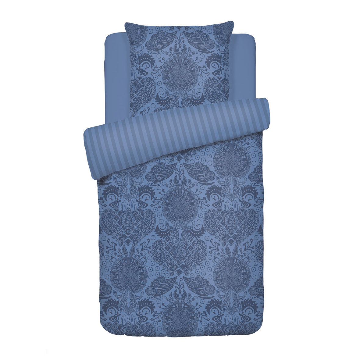 Housse de couette + taie(s) d'oreiller satin de coton - Arles bleu - CXL by Christian Lacroix Maison
