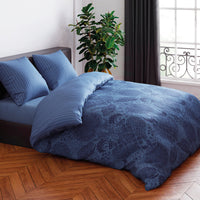 Housse de couette + taie(s) d'oreiller satin de coton - Arles bleu - CXL by Christian Lacroix Maison