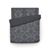 Housse de couette + taie(s) d'oreiller satin de coton - Arles gris foncé - CXL by Christian Lacroix Maison