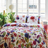 Housse de couette + taie(s) d'oreiller satin de coton - Jardin floral - CXL by Christian Lacroix Maison