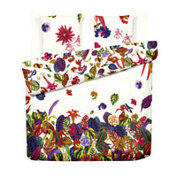Housse de couette + taie(s) d'oreiller satin de coton - Jardin tropical