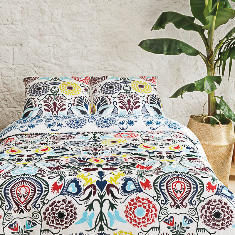 Housse de couette + taie(s) d'oreiller satin de coton - Love stories multicolor - CXL by Christian Lacroix Maison