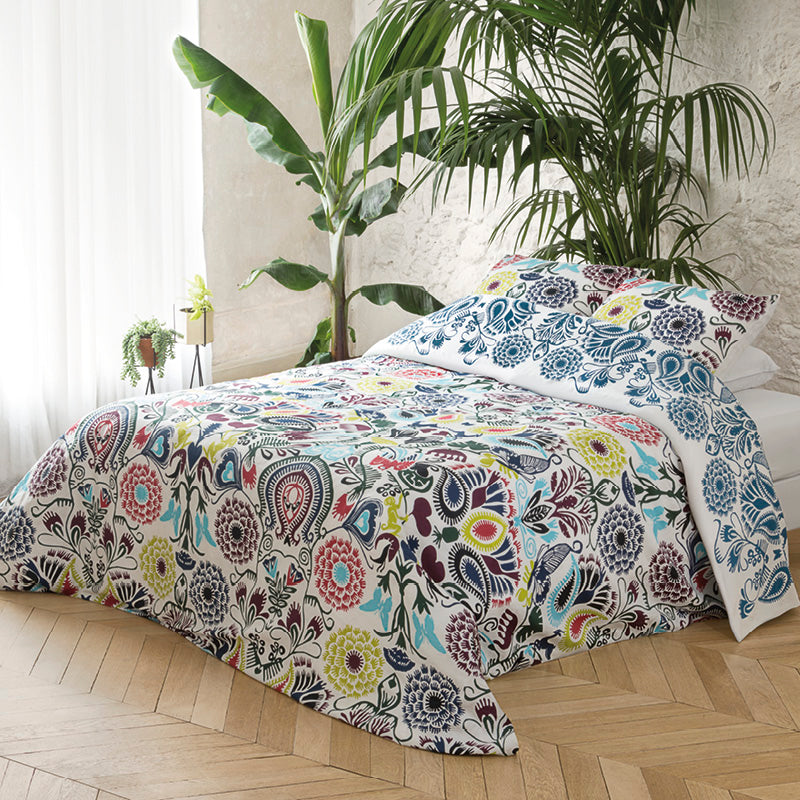 Housse de couette + taie(s) d'oreiller satin de coton - Love stories multicolor - CXL by Christian Lacroix Maison