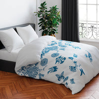 Housse de couette + taie(s) d'oreiller satin de coton - Love stories bleu/blanc - CXL by Christian Lacroix Maison