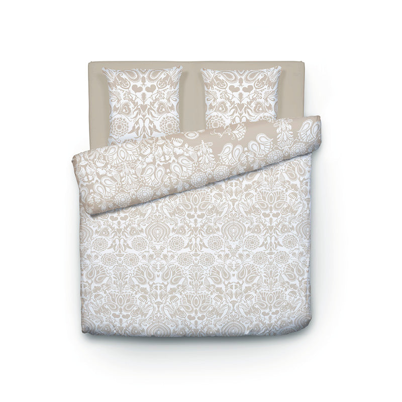 Housse de couette + taie(s) d'oreiller satin de coton - Love stories beige - CXL by Christian Lacroix Maison