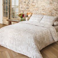 Housse de couette + taie(s) d'oreiller satin de coton - Love stories beige - CXL by Christian Lacroix Maison
