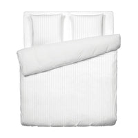 Housse de couette + taie(s) d'oreiller satin de coton - Rayure tissé blanc - CXL by Christian Lacroix Maison