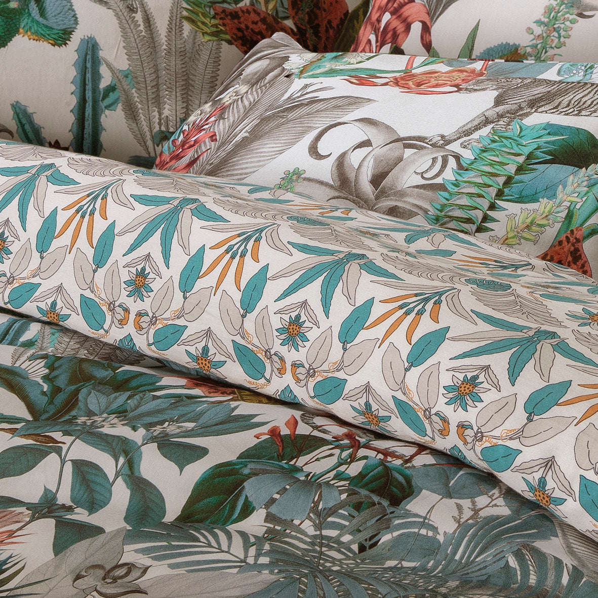 Housse de couette + taie(s) d'oreiller satin de coton -Zanzibar blanc - CXL by Christian Lacroix Maison