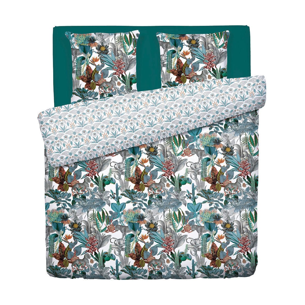 Housse de couette + taie(s) d'oreiller satin de coton -Zanzibar blanc - CXL by Christian Lacroix Maison