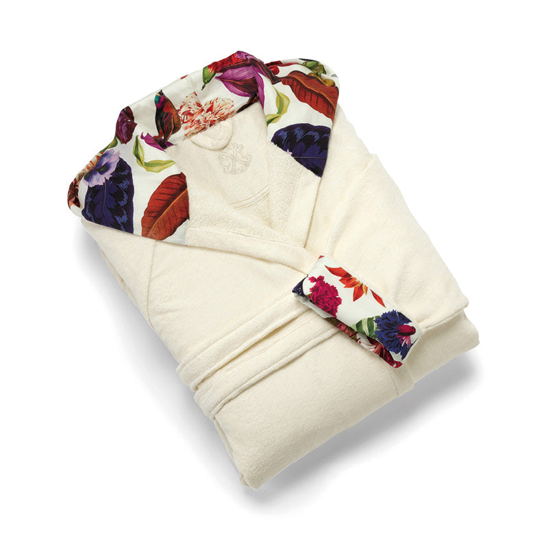 Hooded bathrobe - Jardin Tropical Vanilla