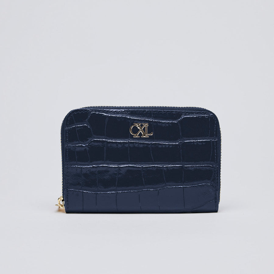 Petit portefeuille Tuilerie en cuir croco italien