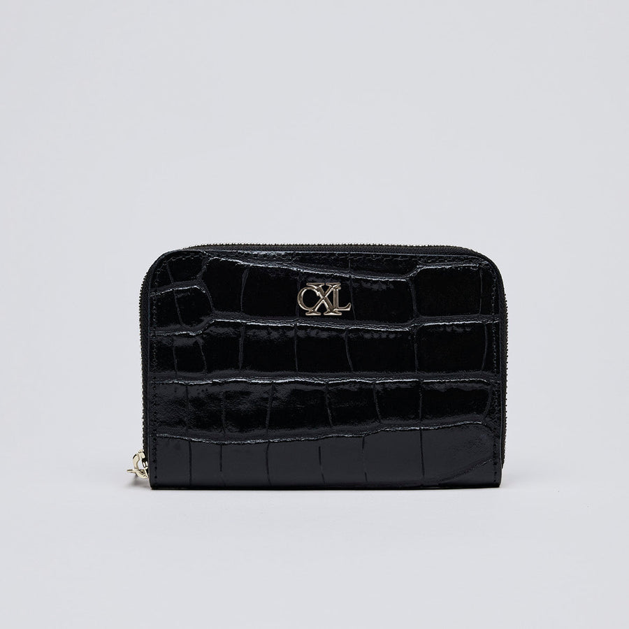 Petit portefeuille Tuilerie en cuir croco italien