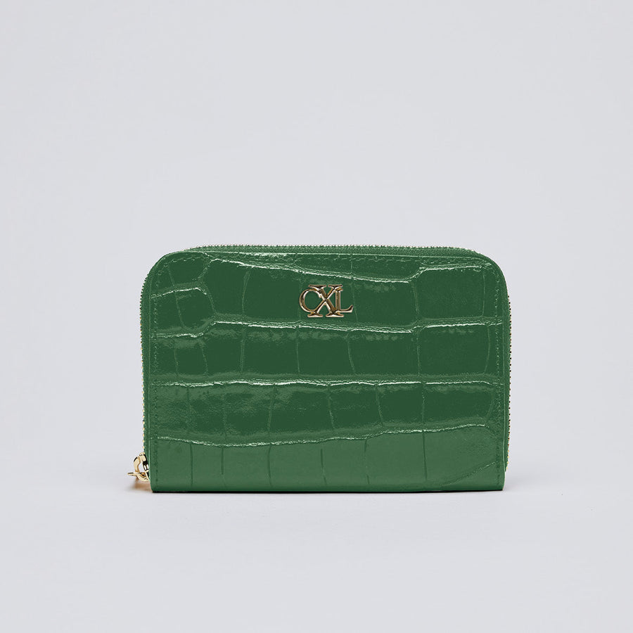 Petit portefeuille Tuilerie en cuir croco italien