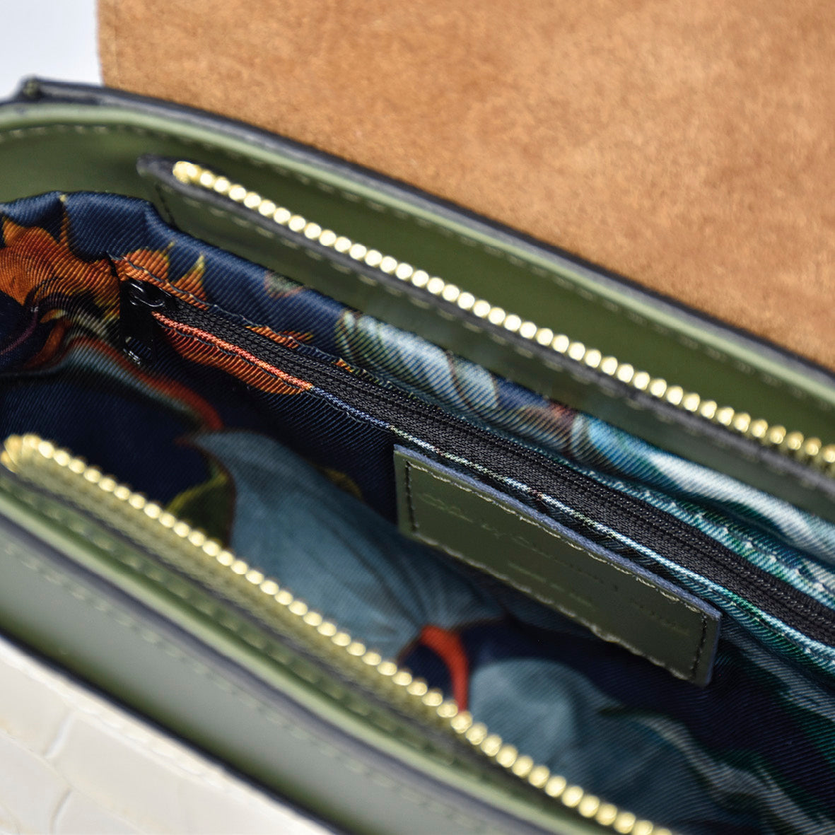 Petit sac à main Haussmann en cuir croco et rabat cuir lisse - CXL by Christian Lacroix Maison