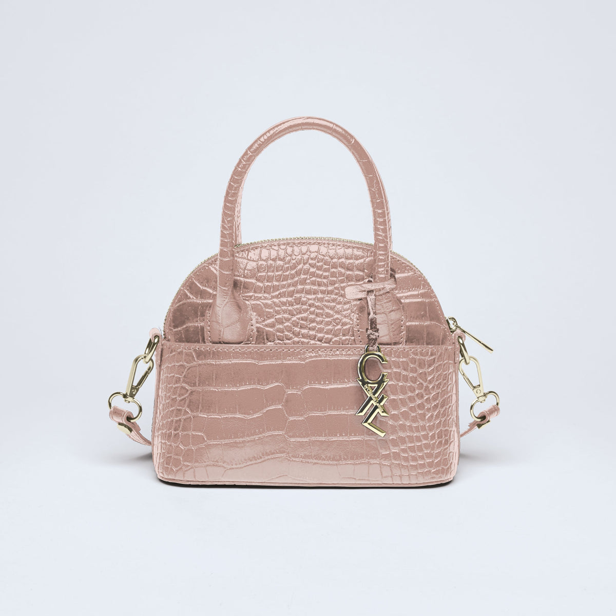 Petit sac bowling Bel-air en cuir croco - CXL by Christian Lacroix Maison