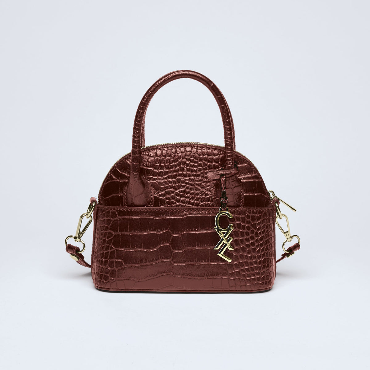 Petit sac bowling Bel-air en cuir croco - CXL by Christian Lacroix Maison
