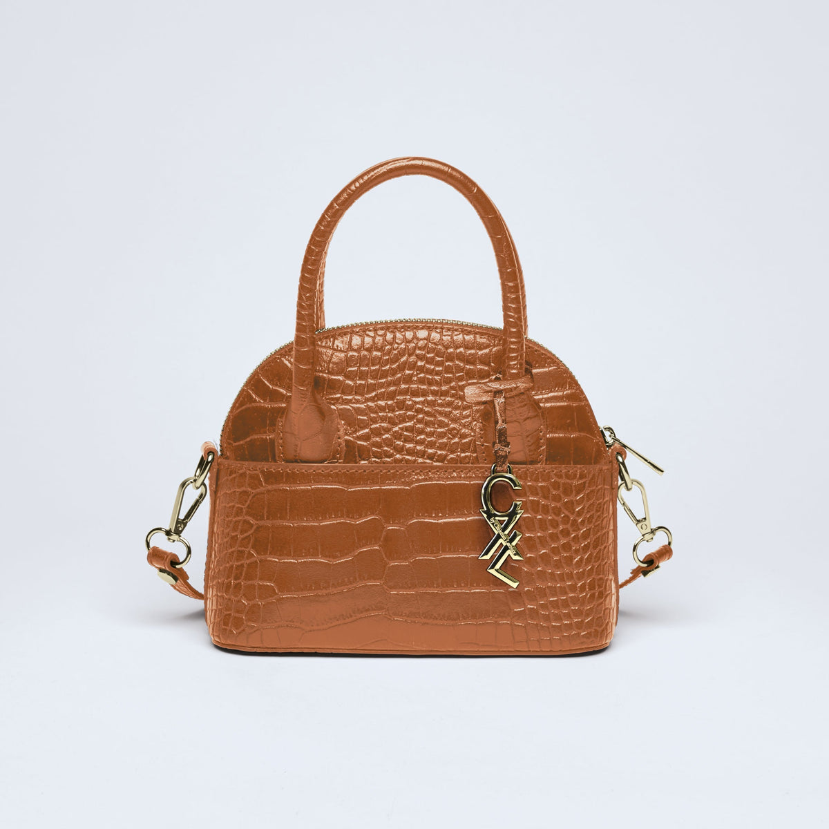 Petit sac bowling Bel-air en cuir croco - CXL by Christian Lacroix Maison