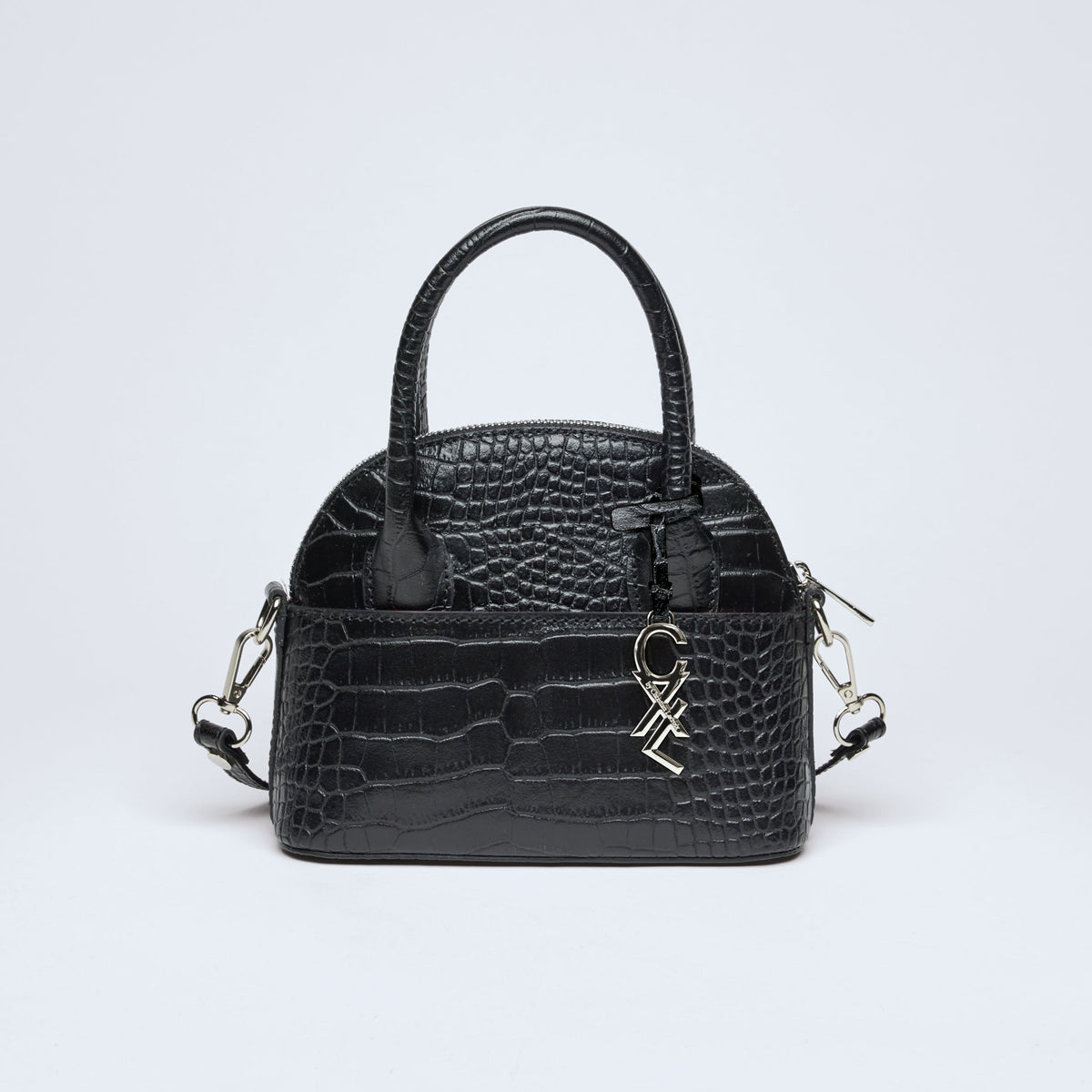 Petit sac bowling Bel-air en cuir croco - CXL by Christian Lacroix Maison