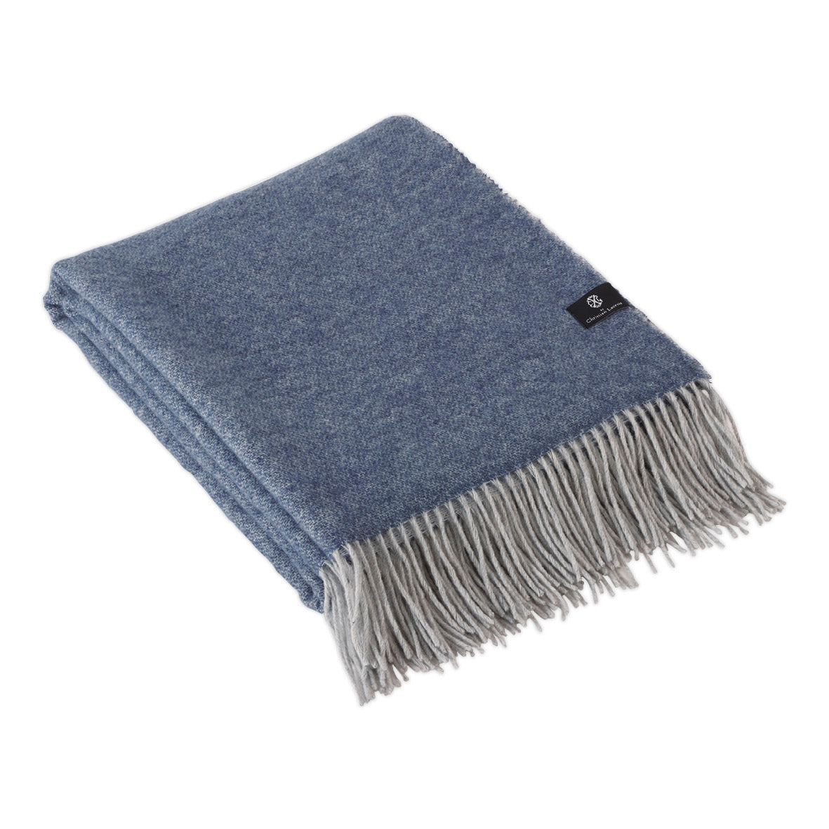 Plaid tissé 130 x 180 cm - Bleu foncé / gris clair - CXL by Christian Lacroix Maison