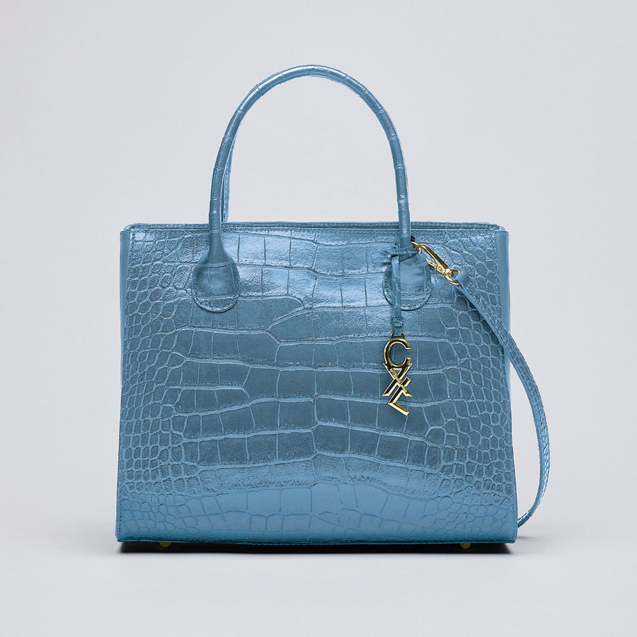 Sac à main Montaigne en cuir croco italien