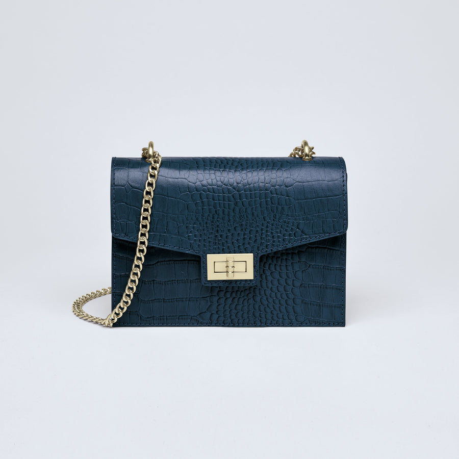 Sac bandoulière Peuplier en cuir croco