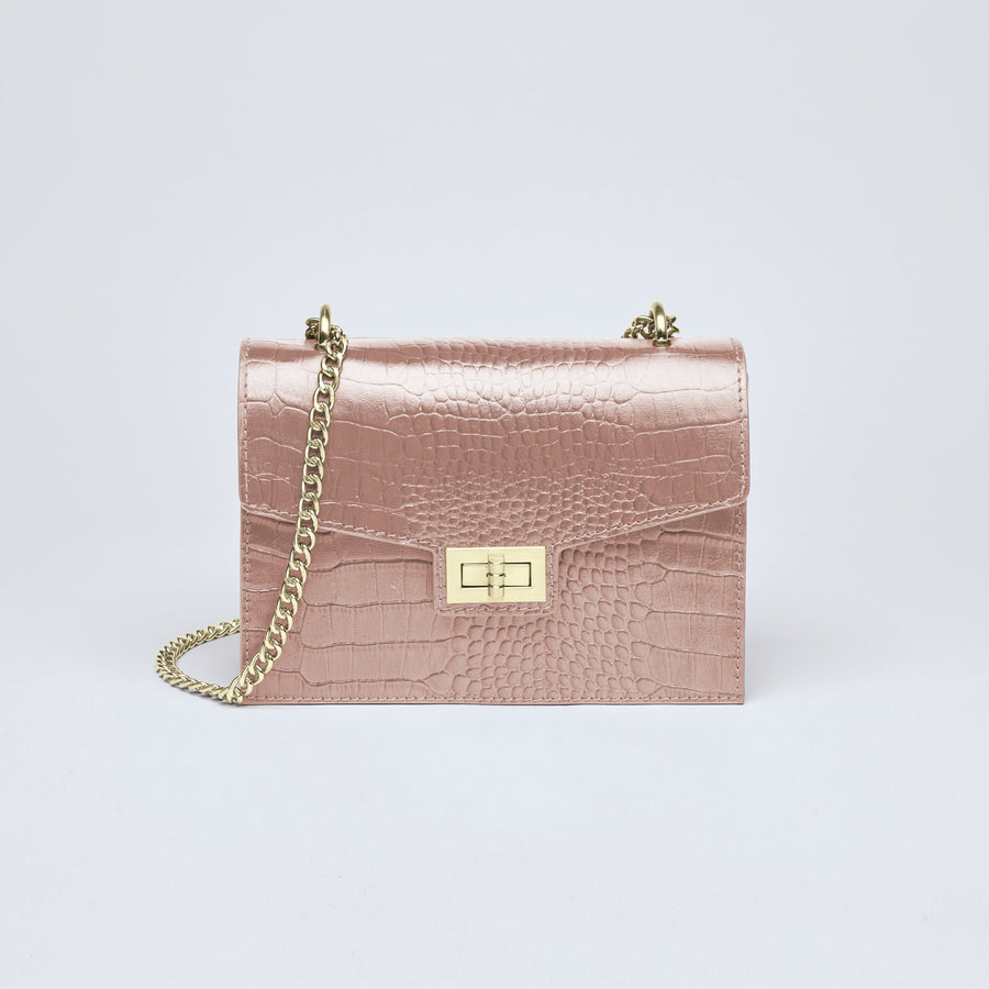 Sac bandoulière Peuplier en cuir croco