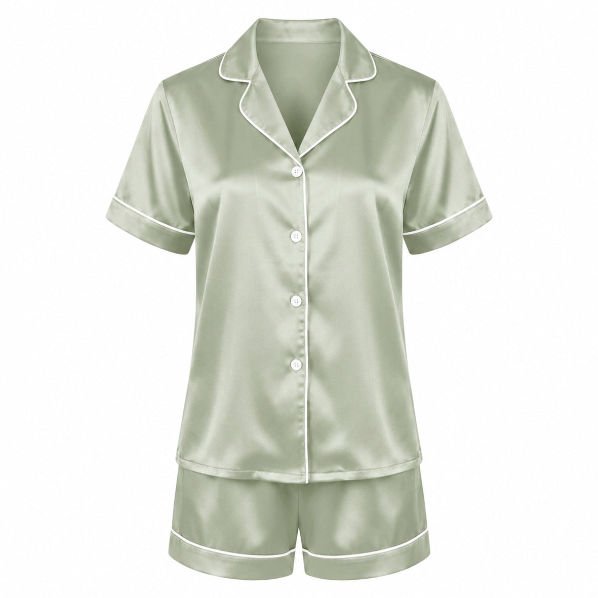 Set de pyjama court en soie - Calista Vert sauge - CXL by Christian Lacroix Maison