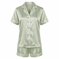 Set de pyjama court en soie - Calista Vert sauge - CXL by Christian Lacroix Maison