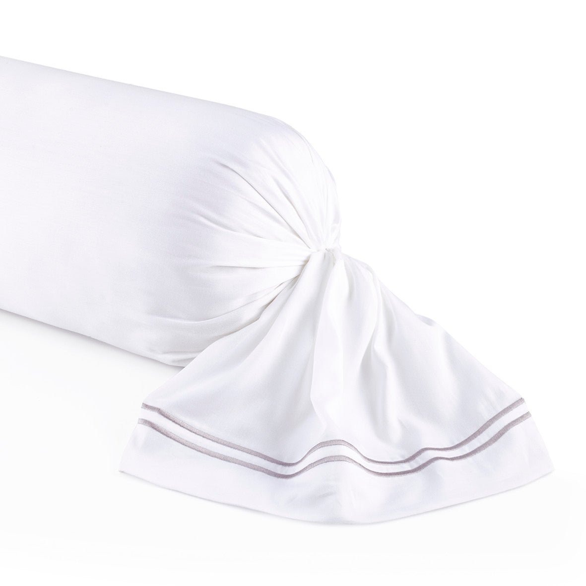 Taie de traversin satin de coton - Nîmes Gris / Blanc - CXL by Christian Lacroix Maison