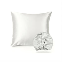 Taie d'oreiller + bonnet de nuit en soie - Brume de soie Blanc - CXL by Christian Lacroix Maison