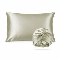 Taie d'oreiller + bonnet de nuit en soie - Brume de soie Vert sauge - CXL by Christian Lacroix Maison
