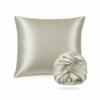 Taie d'oreiller + bonnet de nuit en soie - Brume de soie Vert sauge - CXL by Christian Lacroix Maison