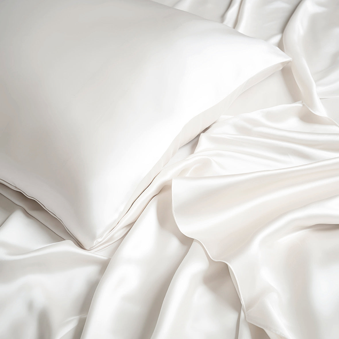 Taie d'oreiller + masque de nuit en soie - Brume de soie Blanc - CXL by Christian Lacroix Maison