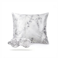 Taie d'oreiller + masque de nuit en soie - Brume de soie Marbre gris - CXL by Christian Lacroix Maison