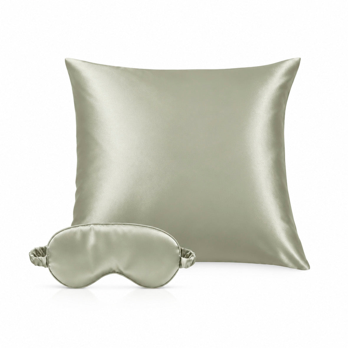 Taie d'oreiller + masque de nuit en soie - Brume de soie Vert sauge - CXL by Christian Lacroix Maison