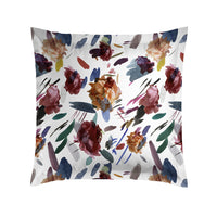 Taie d’oreiller satin de coton - Arty flowers Blanc - 2 x (63 x 63 cm)