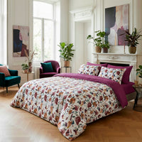 Taie d’oreiller satin de coton - Arty flowers Blanc