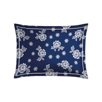 Taie d’oreiller satin de coton - Blossom Bleu foncé - 2 x (50 x 70 cm)