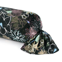 Taie d’oreiller satin de coton - Fleurs pastel Noir - 43 x 210 cm