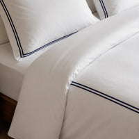 Taie d'oreiller satin de coton - Nîmes Bleu foncé / Blanc - CXL by Christian Lacroix Maison