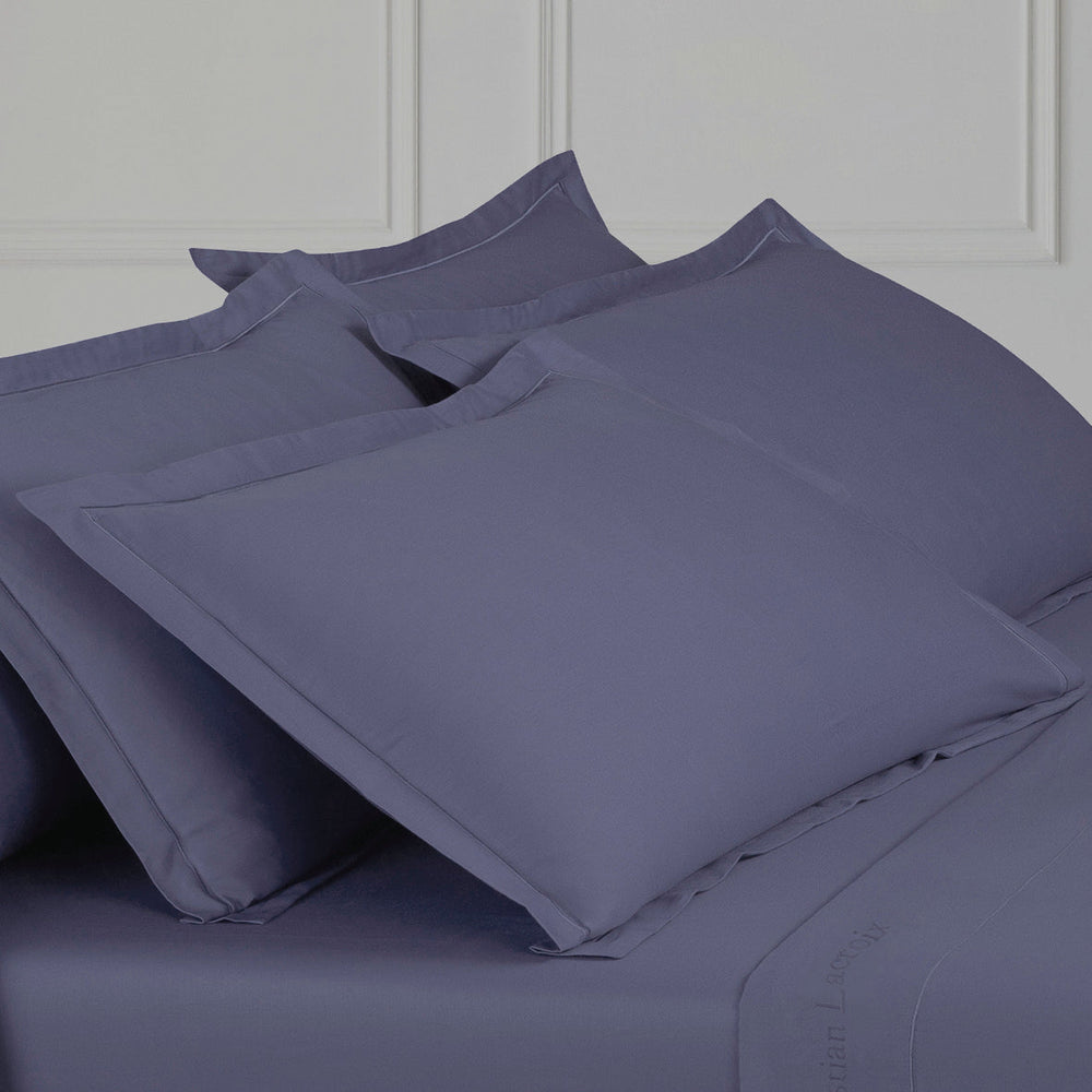Taie d'oreiller satin de coton - Uni 1 baratta Bleu denim délavé - CXL by Christian Lacroix Maison