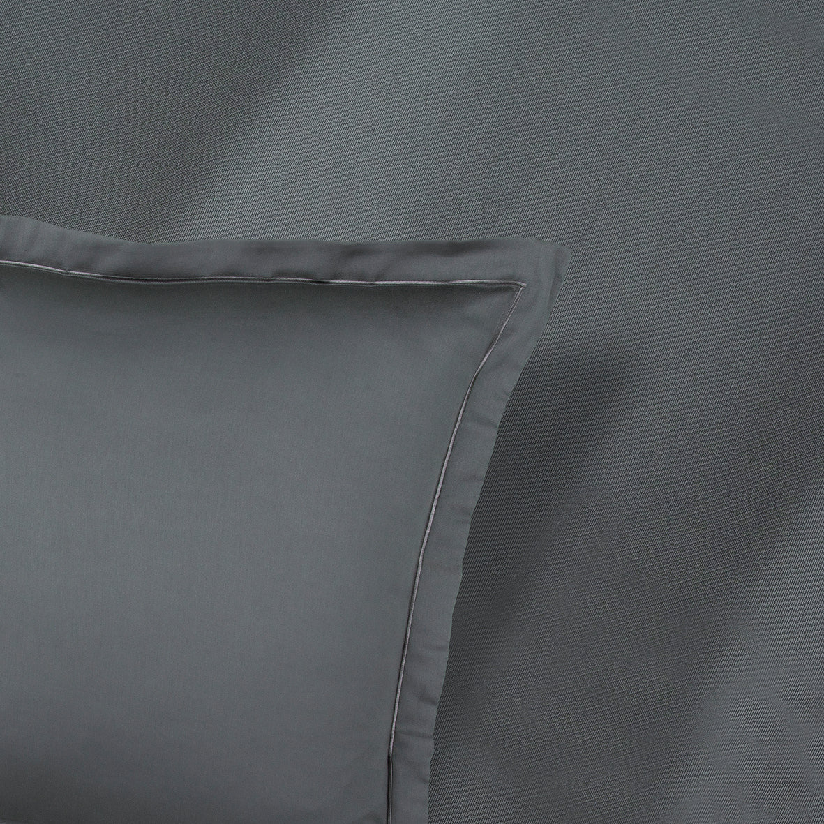 Taie d'oreiller satin de coton - Uni 1 baratta Graphite - CXL by Christian Lacroix Maison