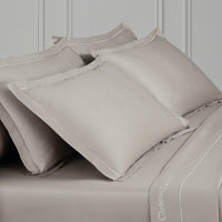 Taie d'oreiller satin de coton - Uni 1 baratta Taupe chaud - CXL by Christian Lacroix Maison