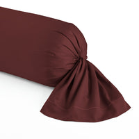 Taie d’oreiller satin de coton - Uni Bordeaux 02 - 43 x 210 cm