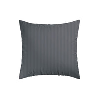 Taie(s) d'oreiller en satin de coton - Rayure tissé gris foncé - CXL by Christian Lacroix Maison