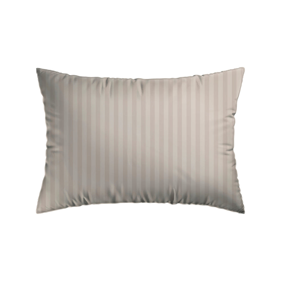 Kopfkissenbezug(en) Baumwollsatin - Dobby-Webart gestreift  Taupe