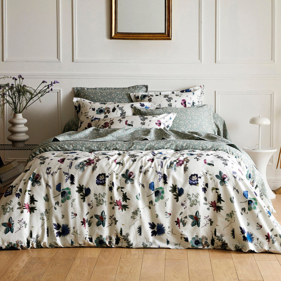 Pillowcase(s) cotton satin - Botanique Green