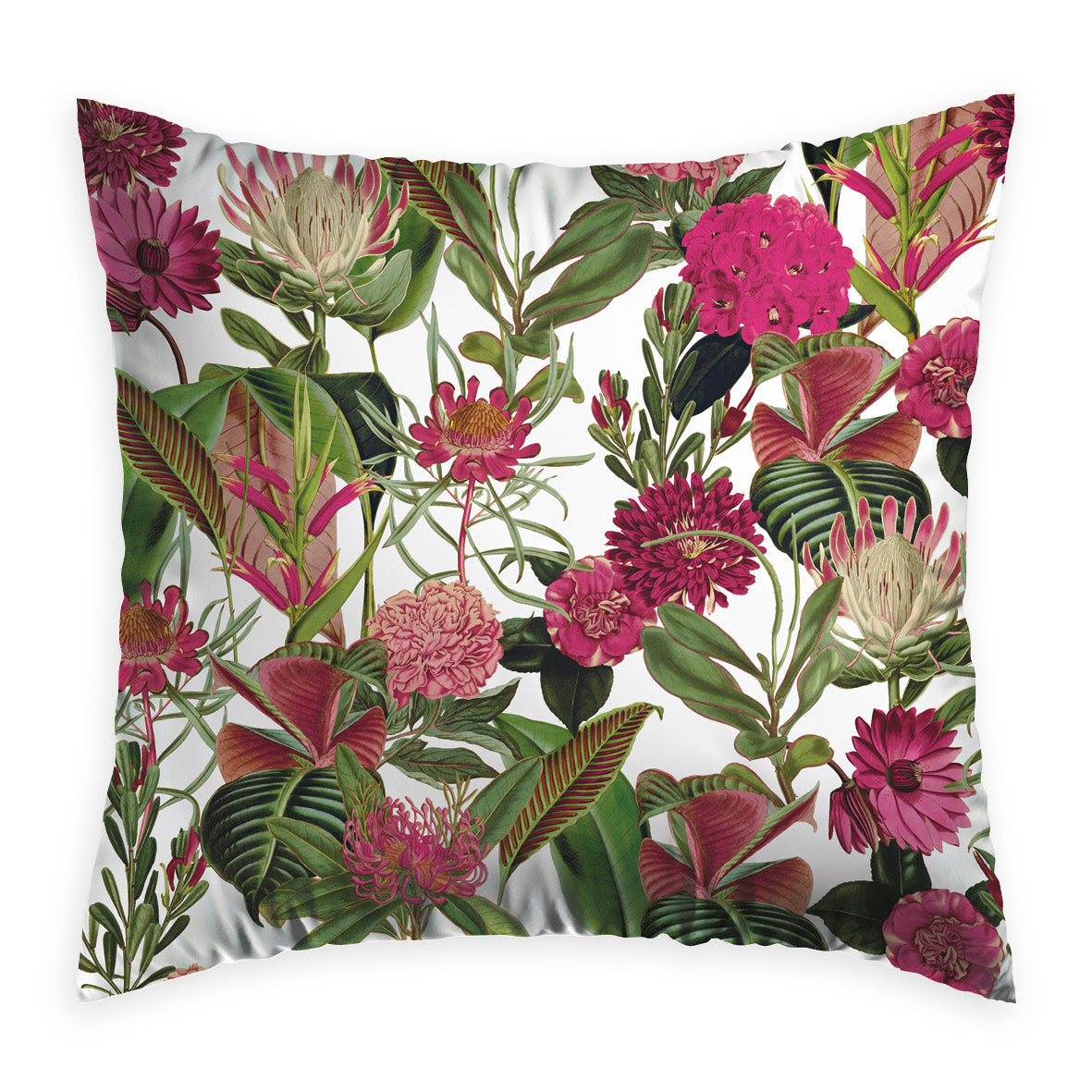 Taie(s) d'oreiller satin de coton - Garden fuchsia - 2 x (80 x 80 cm)