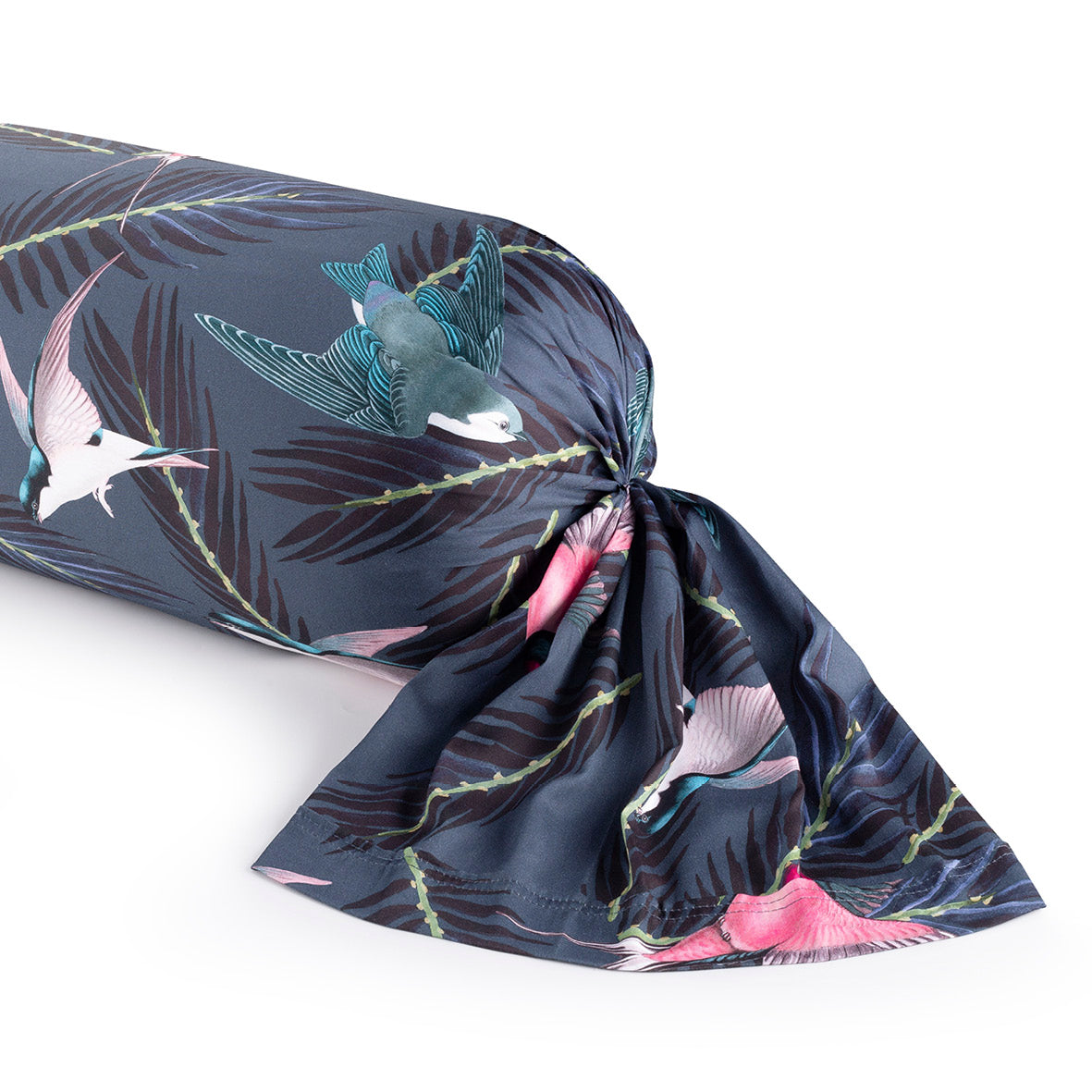 Taie(s) d'oreiller satin de coton - Hirondelles Bleu - 43 x 210 cm