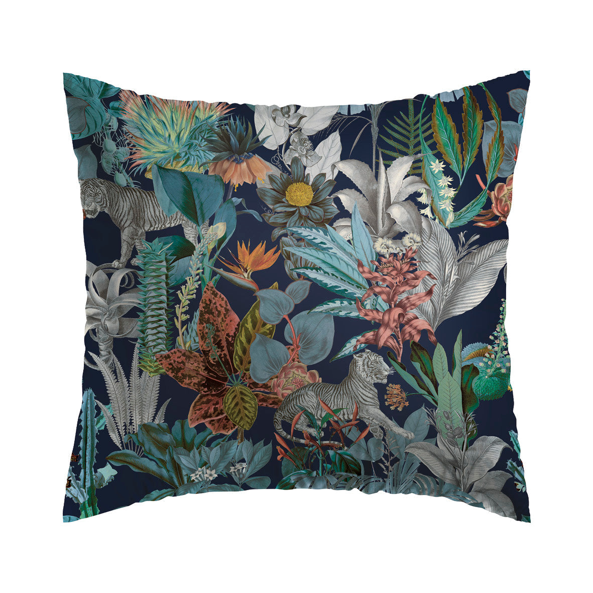 Taie(s) d'oreiller satin de coton - Zanzibar bleu - 2 x (63 x 63 cm)